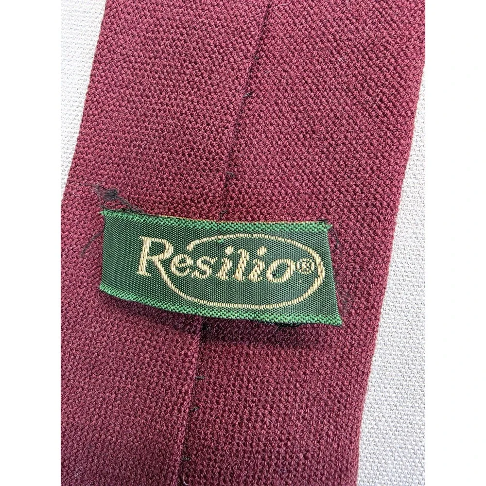 Vintage Resilio Lambswool Tie Maroon Horse‎ Head Lasso Equestrian Classic Office